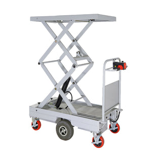 400kg Rated Fully Powered Electric Scissor Lift & Centre Drive Trolley - Quality Jack