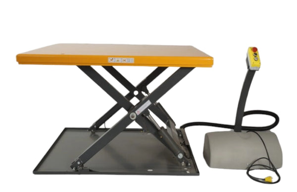1T Low Profile Electric Scissor Table Lifter including Ramp