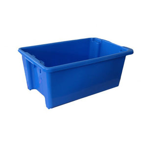 52L Plastic Crate Stack & Nest Container 645 X 413 X 276Mm - Blue Ih051