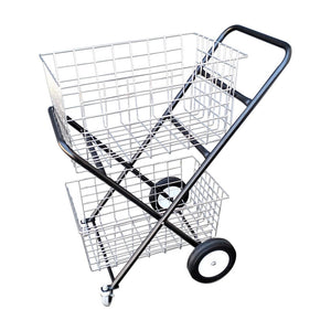 Foldable Shopping Trolley Double Baskets