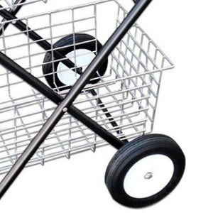 Foldable Shopping Trolley with Double Zinc Baskets