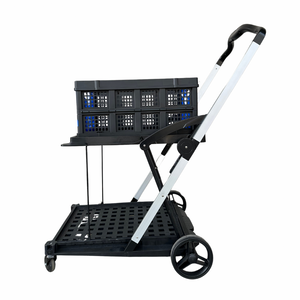 50Kg Rated Portable Aluminium Folding Trolley With Crate
