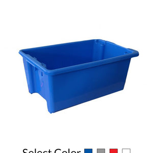 52L Plastic Crate Stack & Nest Container 645 X 413 X 276Mm - Blue Ih051 | QualityJack