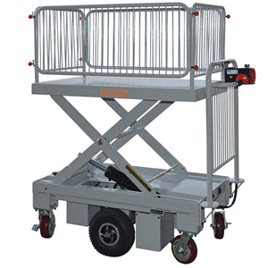 Self Propelled Electric Scissor Lift Trolley with cage 400kg | QualityJack
