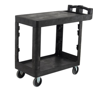 Bitbar 2 Tier Flat Shelf Utility Cart Trolley | QualityJack