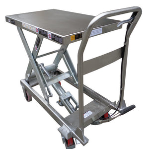 Stainless Steel Manual Hydraulic Scissor Lift Table 450kg Lift 890mm High - Quality Jack