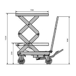 Stainless Steel manual Hydraulic Scissor Lifter Table 100Kg Lift 1220mm High - Quality Jack