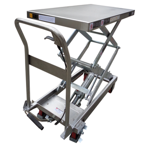 Stainless Steel Manual Hydraulic Scissor Lift Table lifts 350kg 1295mm High - Quality Jack